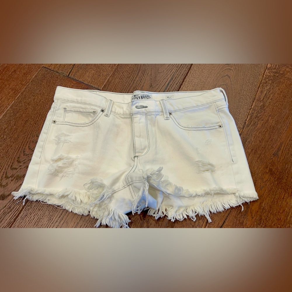 Lucky Brand The Cut Off White Denim Shorts